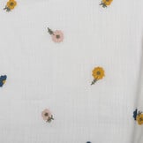 Double Gauze Katoen Stof Multi Embroidery Bloemen