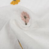 Double Gauze Katoen Stof Multi Embroidery Bloemen