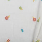 Double Gauze Katoen Stof Multi Embroidery Bloemen