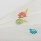 Double Gauze Katoen Stof Multi Embroidery Bloemen