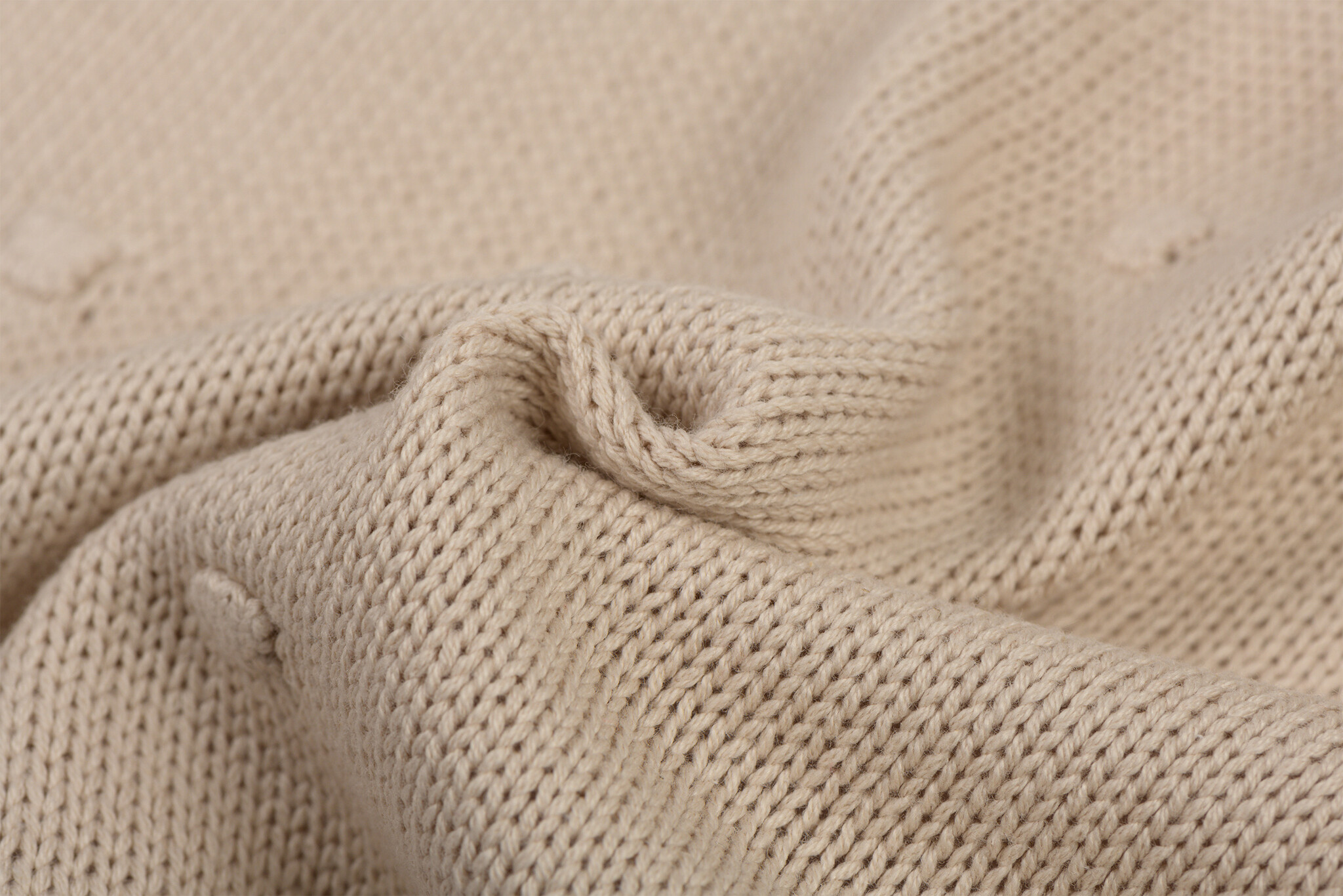 Dot Big Knit Stof - Licht Beige