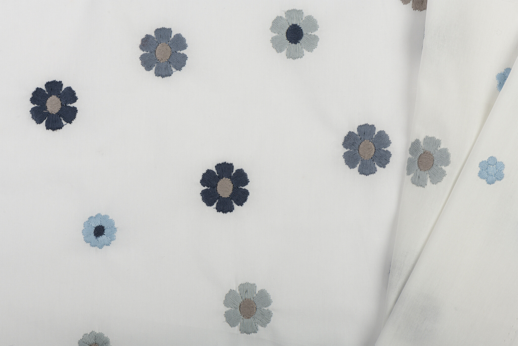 Katoen Poplin Multi Embroidery - Jeans