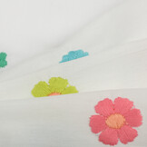 Katoen Poplin Multi Embroidery - Groen