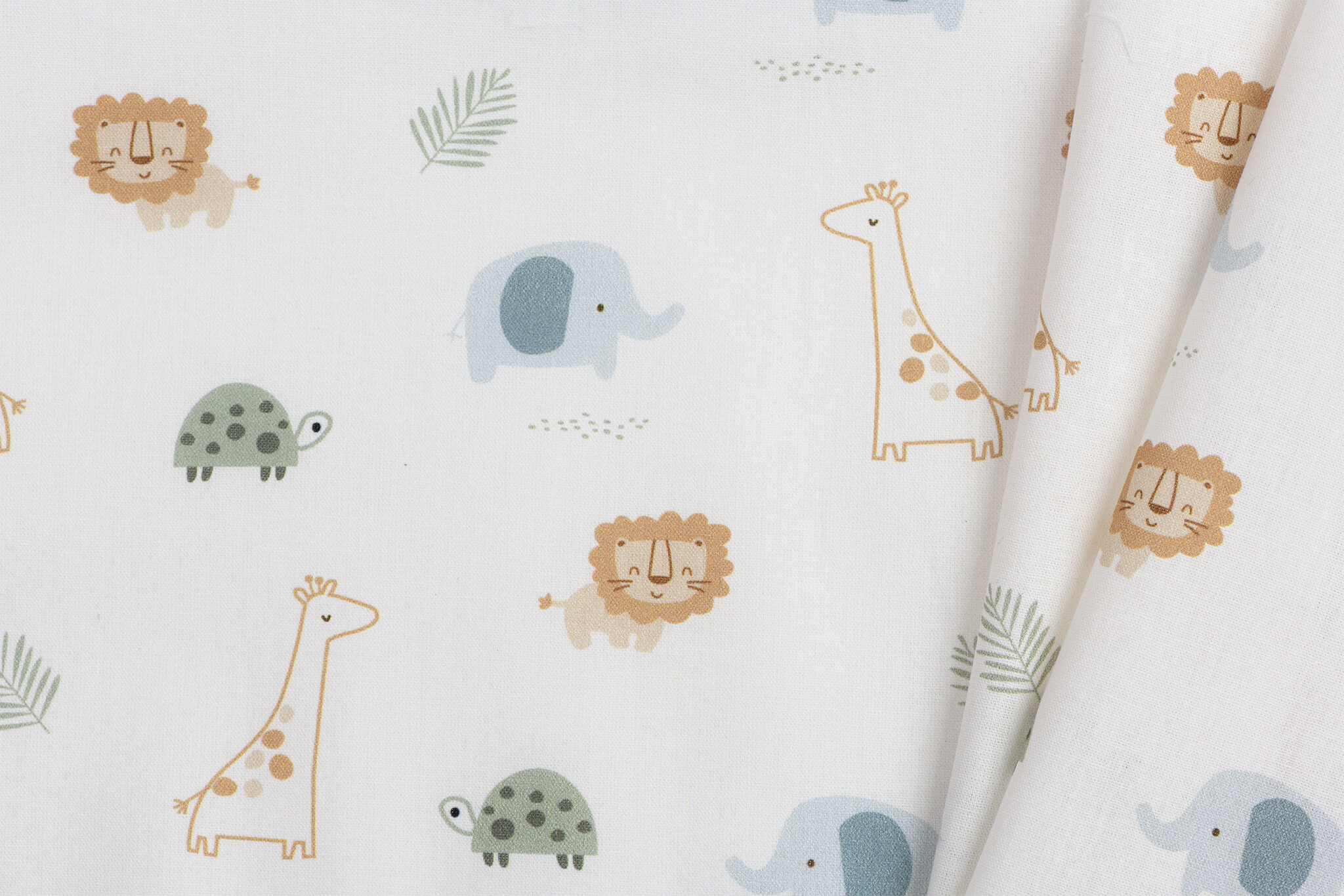 Katoen Poplin Jungle Vriendjes Off White