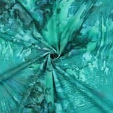 Unique Crafted Batik Katoen Stof -Emerald