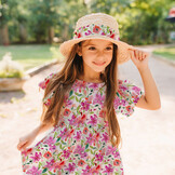 Viscose Stof - Bloemenprint Thalia - Roze