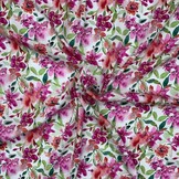 Viscose Stof - Bloemenprint Thalia - Roze