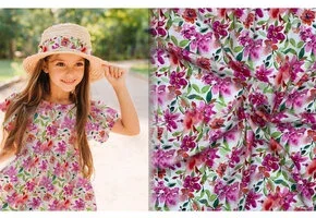 Viscose Stof - Bloemenprint Thalia - Roze