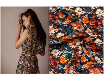 Viscose Stof - Zomerbloei Multicolor