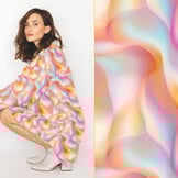 Viscose Stof - Neon Wave Multicolor