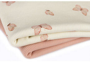Rib Jersey Stof - Vlinders