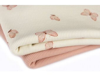 Rib Jersey Stof - Vlinders