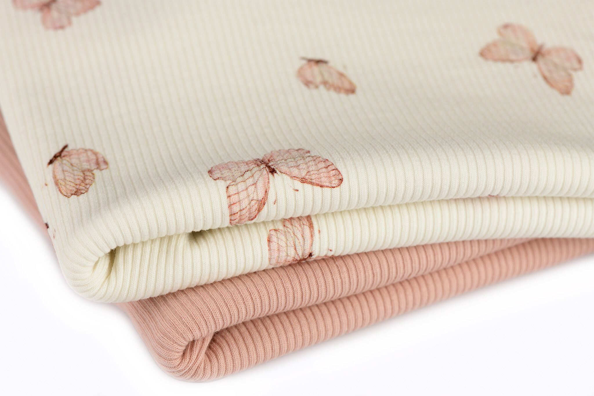 Rib Jersey Stof - Vlinders