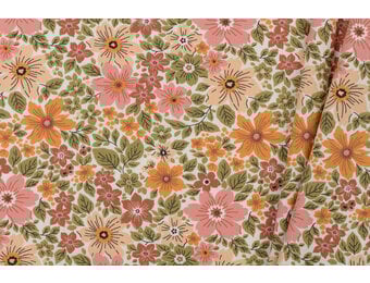 Katoen Poplin Vrolijke Veldbloemen