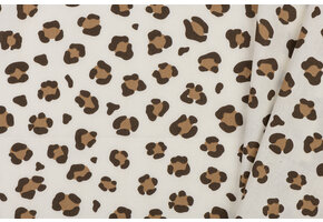 Katoen Poplin Grote Panterprint - Off White