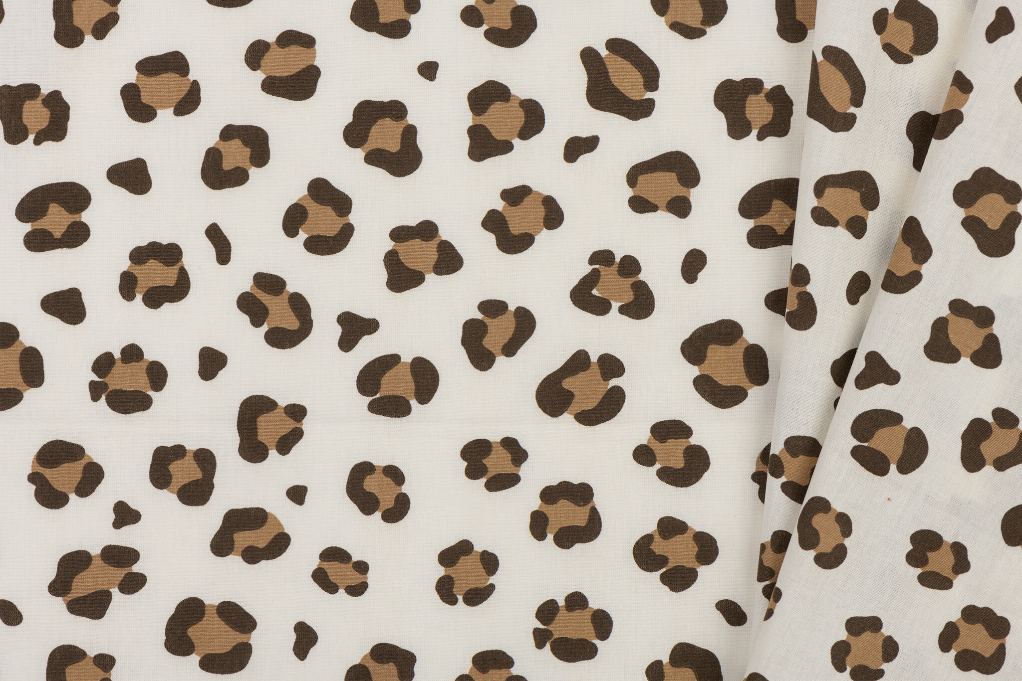 Katoen Poplin Grote Panterprint - Off White