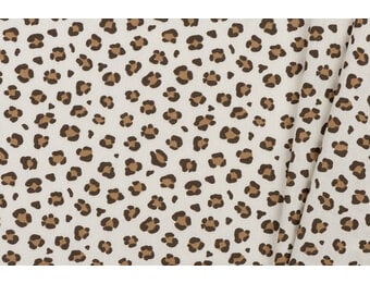 Katoen Poplin Panterprint - Off White