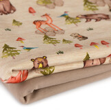 Jersey Katoen Digitale Print - Beige Bosachtig Dieren