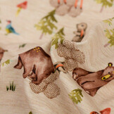 Jersey Katoen Digitale Print - Beige Bosachtig Dieren