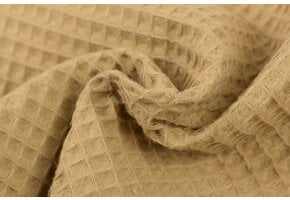 Wafelkatoen Pique Goudbeige