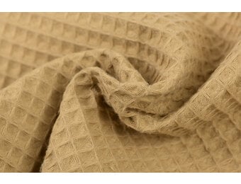 Wafelkatoen Pique Goudbeige