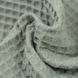 Wafelkatoen Pique Zacht Sage