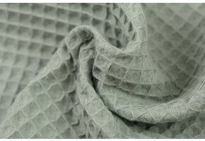 Wafelkatoen Pique Zacht Sage