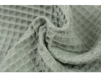 Wafelkatoen Pique Zacht Sage