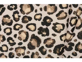 Canvas Stof Panterprint - Gebroken Wit