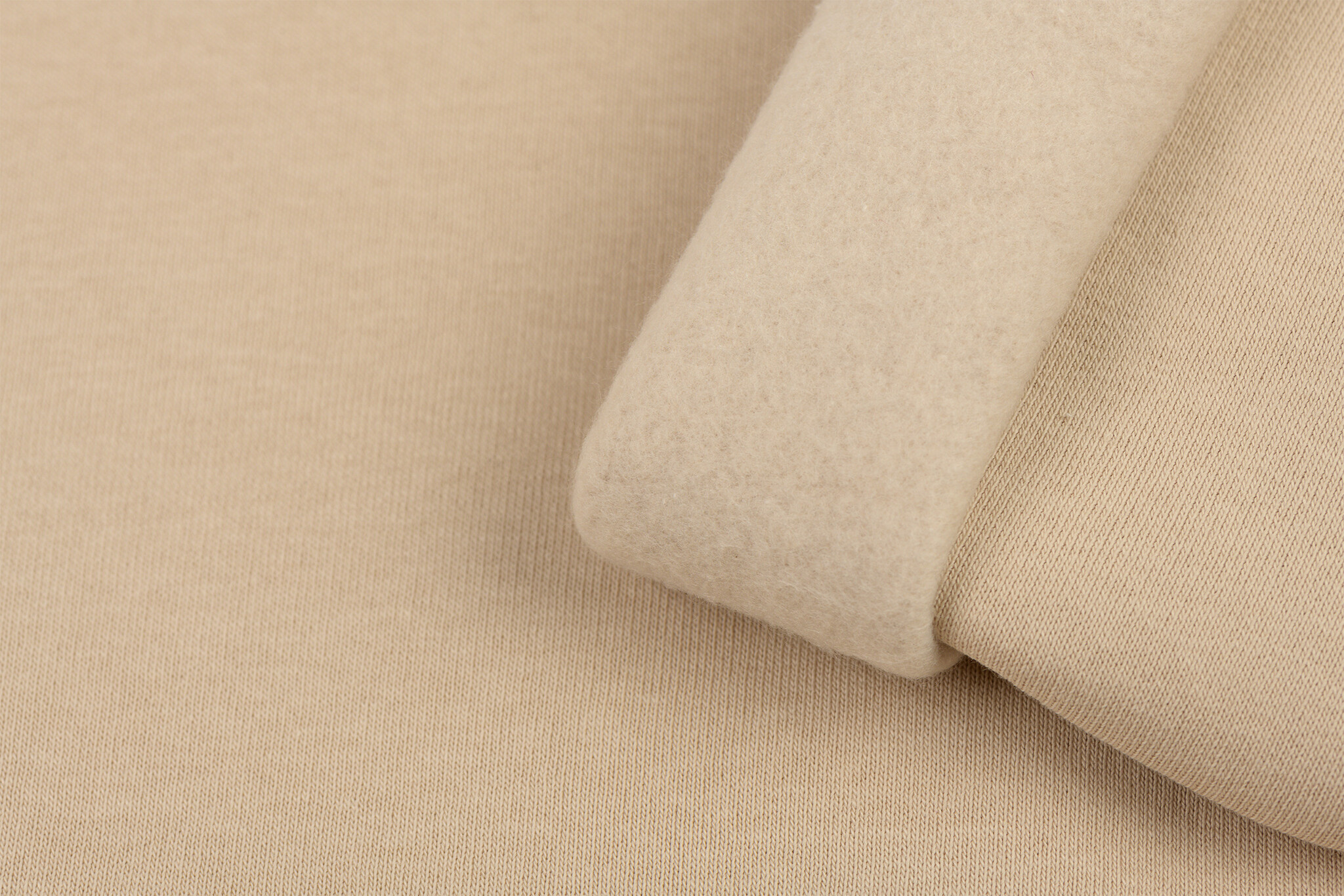 Joggingstof Licht Beige – Zacht, Warm & Comfortabel