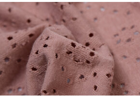 Broderie Tricot Stof Oud Roze