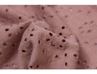 Broderie Tricot Stof Oud Roze