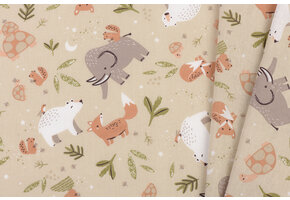 Katoen Poplin Stof - Bosavontuur - New Linnen