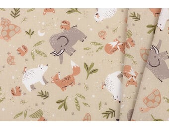 Katoen Poplin Stof - Bosavontuur - New Linnen