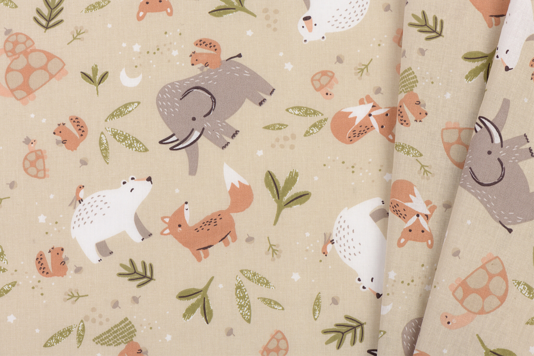 Katoen Poplin Stof - Bosavontuur - New Linnen