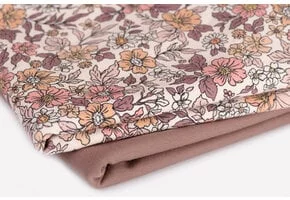 Jersey Katoen Digitale Print - Vintage Bloemen Oud Mauve