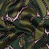 Katoen Satijn Stof - Abstract - Groen