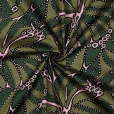 Katoen Satijn Stof - Abstract - Groen