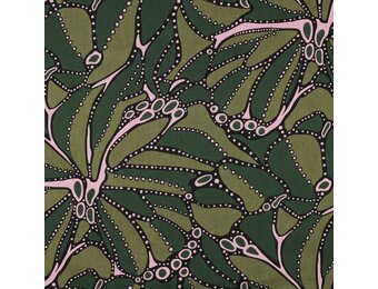 Katoen Satijn Stof - Abstract - Groen