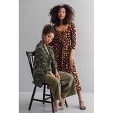 Katoen Satijn Stof - Abstract - Groen