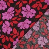 Katoen Satijn Stof - Bloemen - Rood