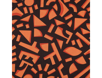 Katoen Satijn Stof - Geometrisch - Donkerbruin