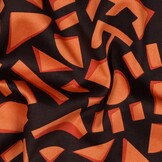 Katoen Satijn Stof - Geometrisch - Donkerbruin