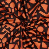 Katoen Satijn Stof - Geometrisch - Donkerbruin