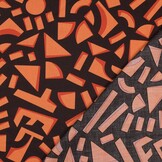 Katoen Satijn Stof - Geometrisch - Donkerbruin