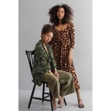 Katoen Satijn Stof - Geometrisch - Donkerbruin