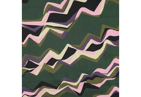 Katoen Satijn Stof - Abstract - Groen