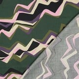 Katoen Satijn Stof - Abstract - Groen