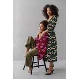 Katoen Satijn Stof - Abstract - Groen