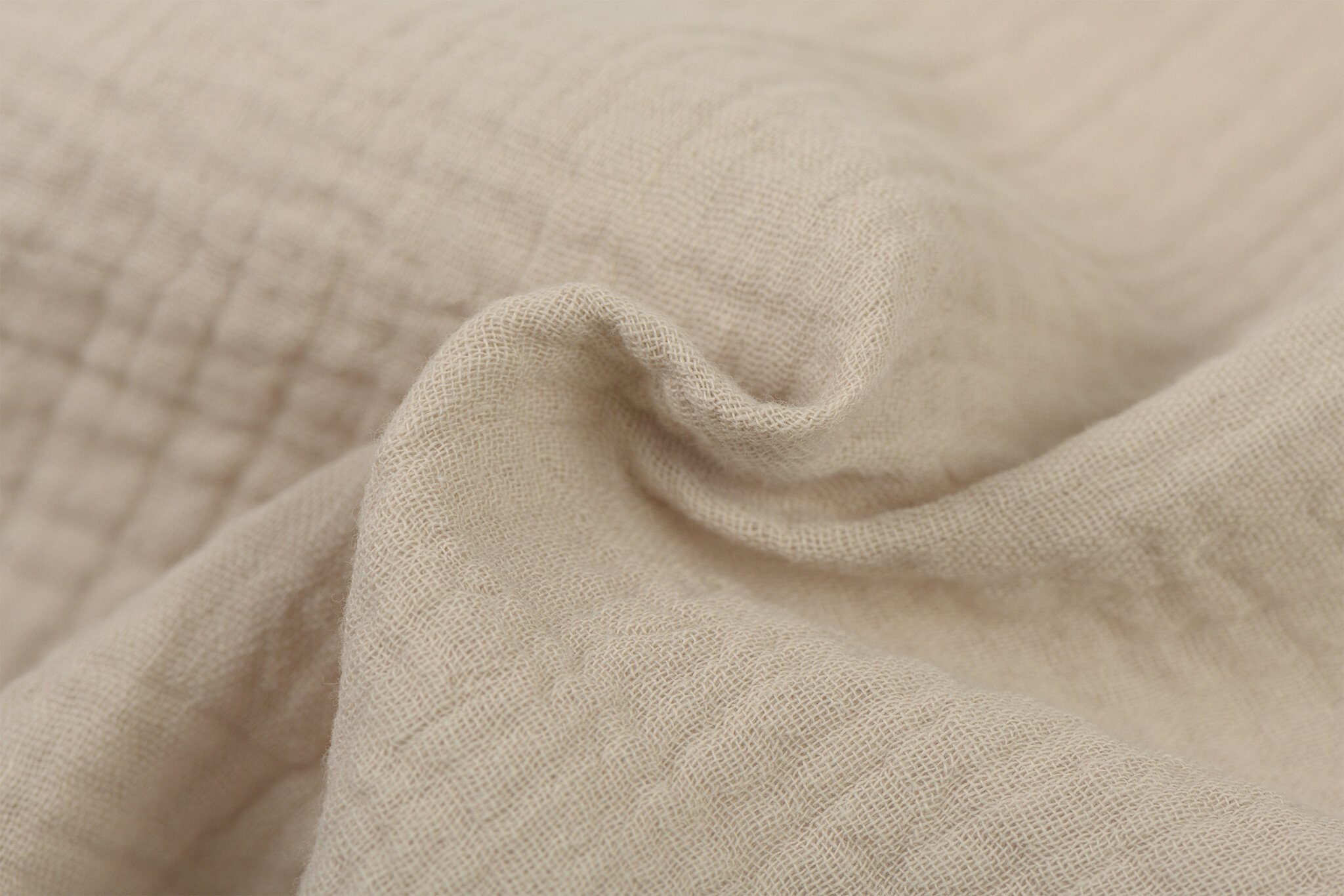 Hydrofiel Stof Licht Zand – Zacht, Ademend en Duurzaam